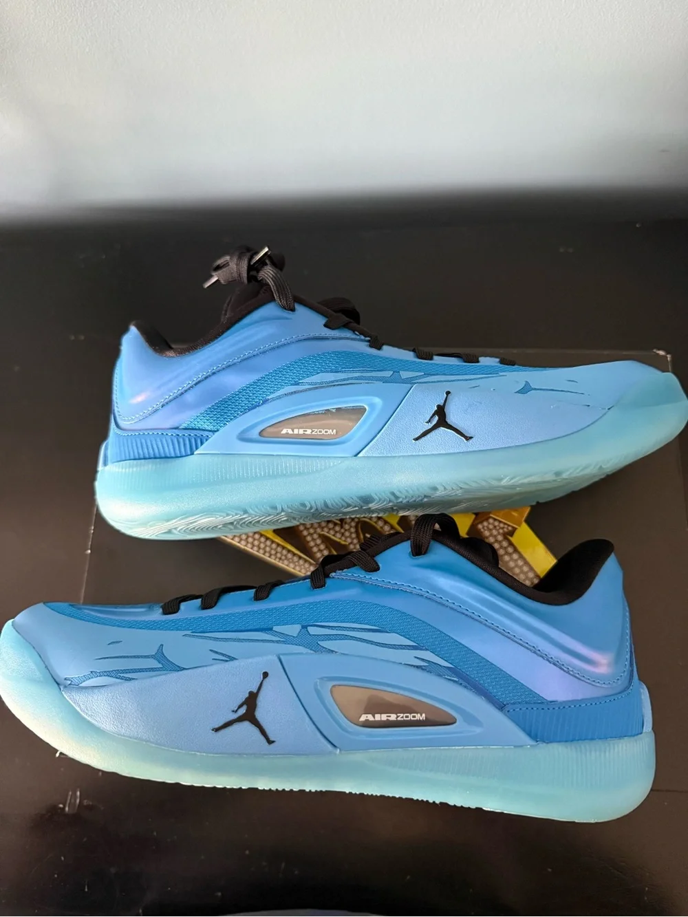 Jordan Zion 4 Low-Top Basketball Shoe in Bright Blue and Black 8m